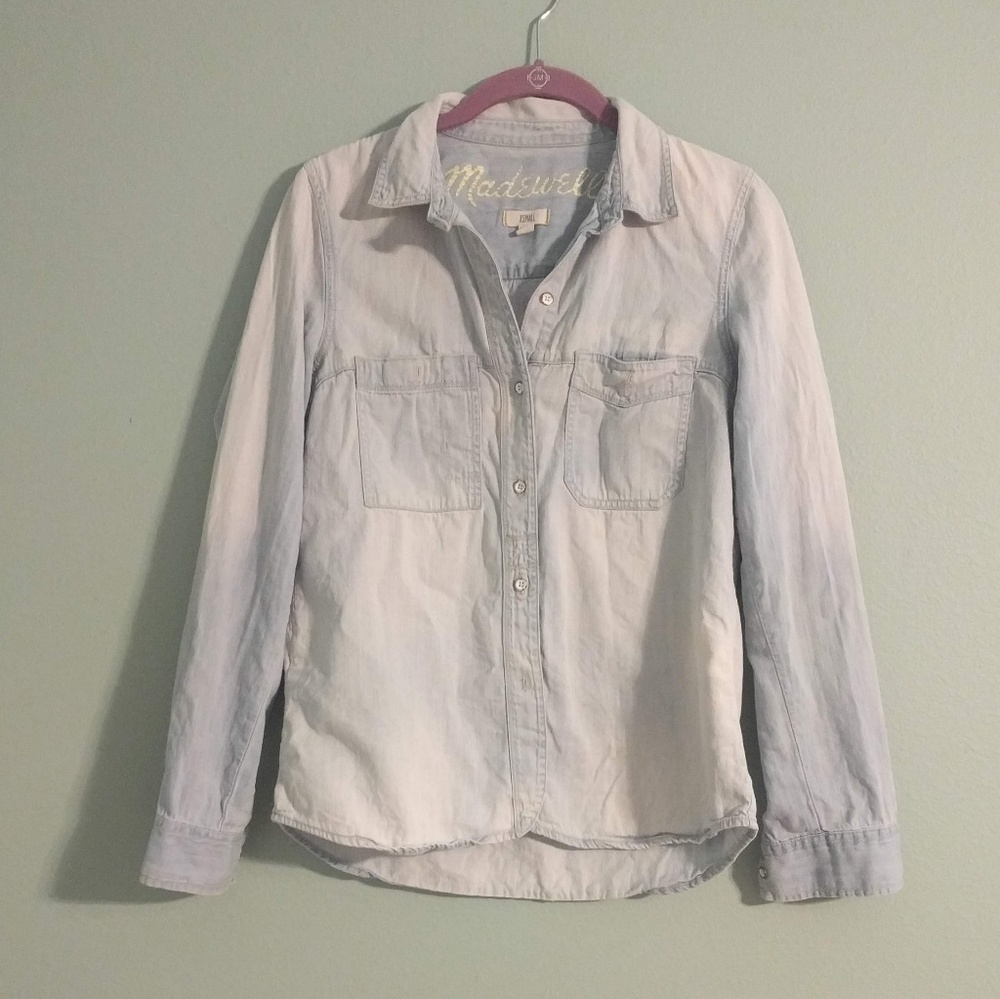 Madewell light wash denim button down